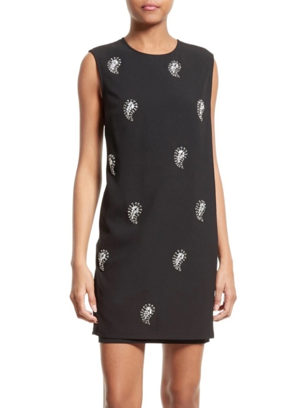 TED BAKER "MAREEY' EMBELLISHED TUNIC BLACK DRESS sz 0/ US 2 NEW